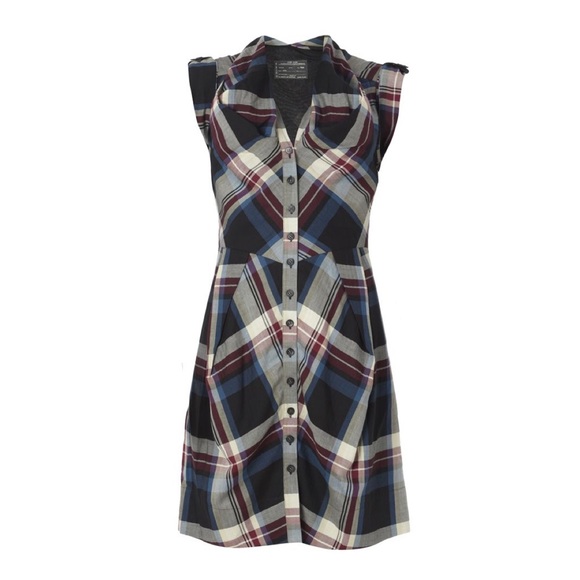 all saints tartan shirt dress